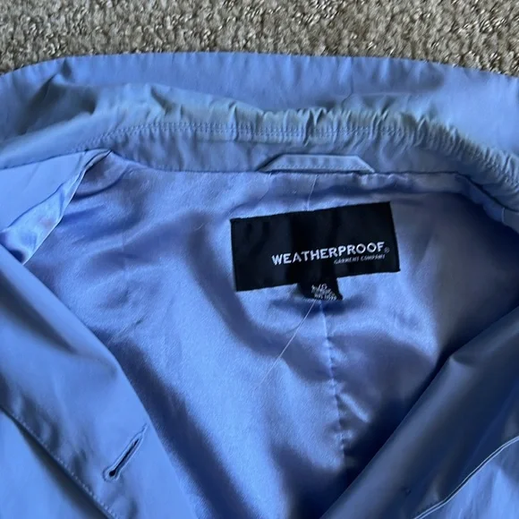 Weatherproof Garment Company Women's Trench Coat Jacket Periwinkle Blue L - Picture 15 of 17